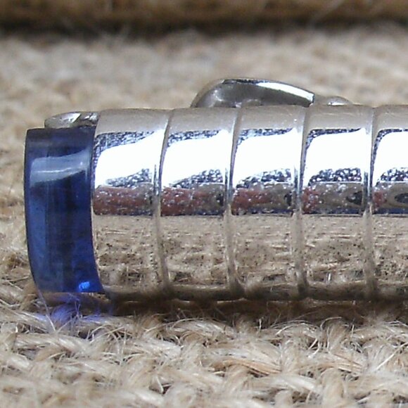 Vintage Anson Silver & Blue Acrylic Tie Bar - Picture 10 of 10